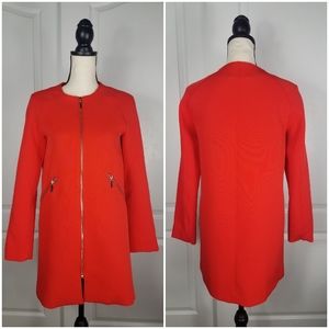 H&M Long Blazer Jacket Gold Zip